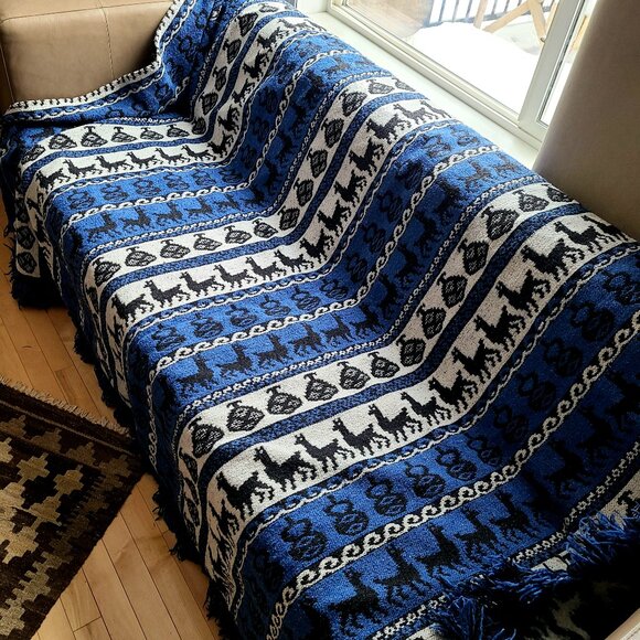 Frazadas Pauta Antialergicas blanket/throw with alpaca design. - Picture 1 of 10